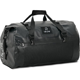 IRON JIA's Motorcycle Bag Luggage Roll Waterproof Motorcycle Rear Bag Saddle Bag Travel Bag with Roll-Sealed Shoulder Straps Suitable for Motorcycle Cycling Camping Watersports - (Black, 50L)