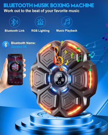 Музична боксерська машина CRECAD для дорослих з Bluetooth, LED-підсвічуванням та 9 режимами швидкості