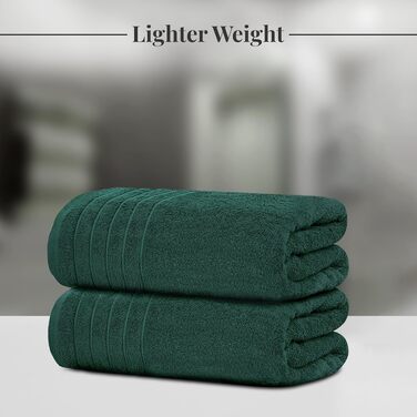 Набір рушників Tens Towels 8 предметів: 2 великі банні рушники, 2 рушники для рук, 4 серветки, 100% бавовна, гігроскопічні та швидкосохнучі, колір Jäger-grün (зелений), Large