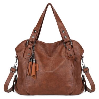 Сумка жіноча VINBAGGE з PU шкіри, шопер, коричнева (G-braun) для офісу та на кожен день