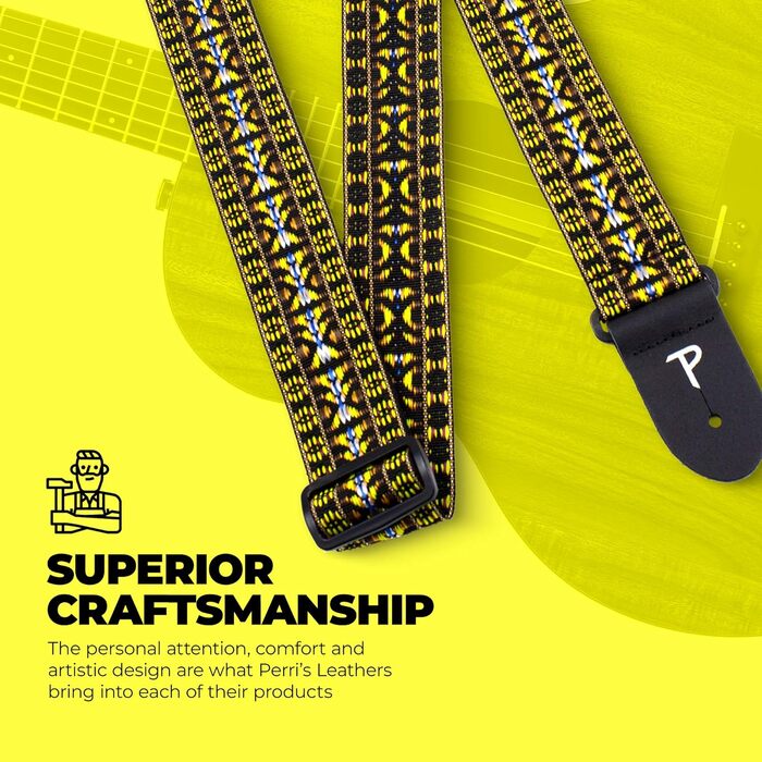 Гітарний ремінь Perri's Leather Poly Pro Hootenanny, 58 дюймів (147 x 13 x 13 см), BHT-2079, різнокольоровий
