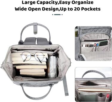 Жіночий рюкзак з відділенням для ноутбука 15.6 дюймів, шкільний рюкзак для дівчат-підлітків, сумка для університету, робочий рюкзак, подарунок для жінок, водонепроникний (підходить для ноутбука 15.6 дюймів, S41-x-gray)