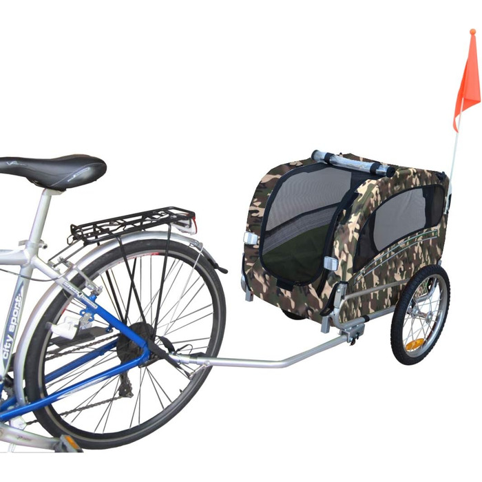 Причіп для собак Papilioshop Argo - зелений (камуфляжний) для собак S, M, L