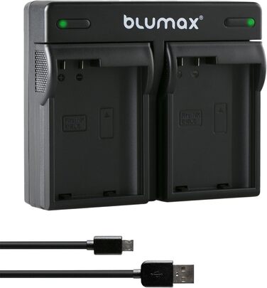 Зарядний пристрій Blumax LCD Dual для акумуляторів Nikon EN-EL15c/b/a – сумісний з Nikon D500, D850, D7500, Z8, Z7 II, Z6 III, Z5, Zf