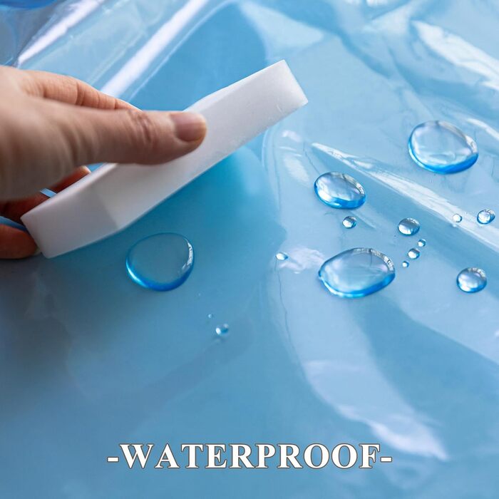 Шторка для душу Barossa Design з EVA, без петель, 180x188 см, блакитна, з магнітами