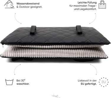 FREUDENTIER Килимок для собак на вулицю, складаний | З м'якою лежачою поверхнею з штучної шкіри, що стирається, водонепроникний та стійкий до бруду | Лежанка для собак у дорогу, виготовлено в ЄС (95x70 см)