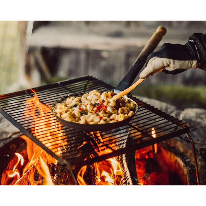 Stabilotherm Jägerpfanne with wooden folding handle | for outdoor cooking & frying over an open fire or grill