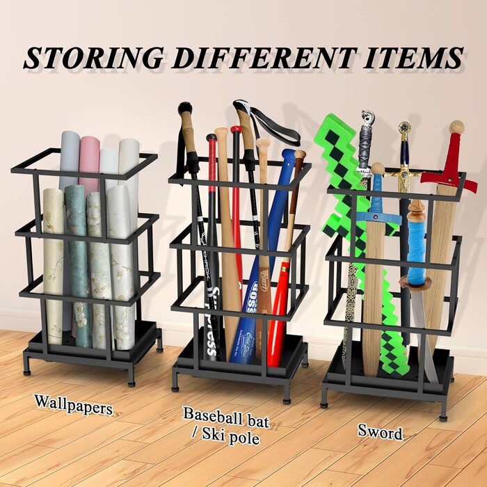 Металева підставка для парасоль під Alyoen з водозбірником та регульованими ніжками, 26,5 x 21,5 x 47,5 см, чорна