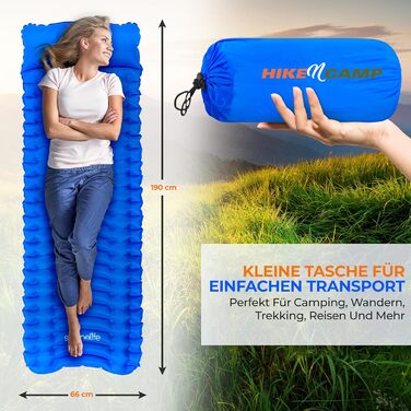 Спальні килимки та спальні мішки SereneLife – водонепроникні та міцні, для кемпінгу, трекінгу та відпочинку на природі (блакитний)