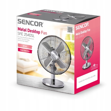 Настільний вентилятор Sencor SFE 2540SL, сріблястий/сірий