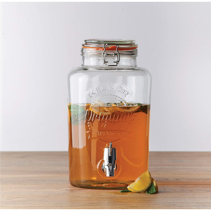 Диспенсер для напоїв Kilner з краном, скло, прозорий, 5 л, 18,2x25,4x31,5 см