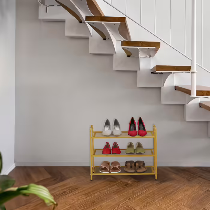 Relaxdays Gold Metal Shoe Rack