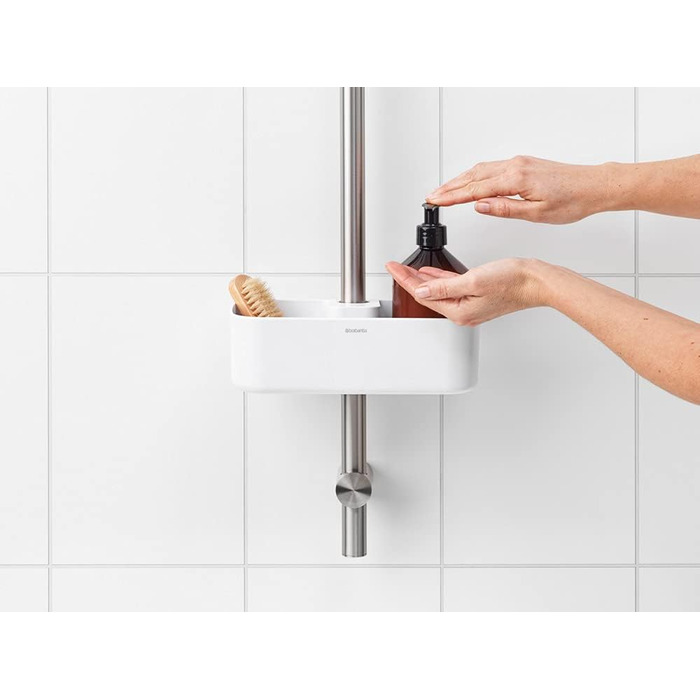 Полиці для душу Brabantia Renew, біла, органайзер для ванної кімнати