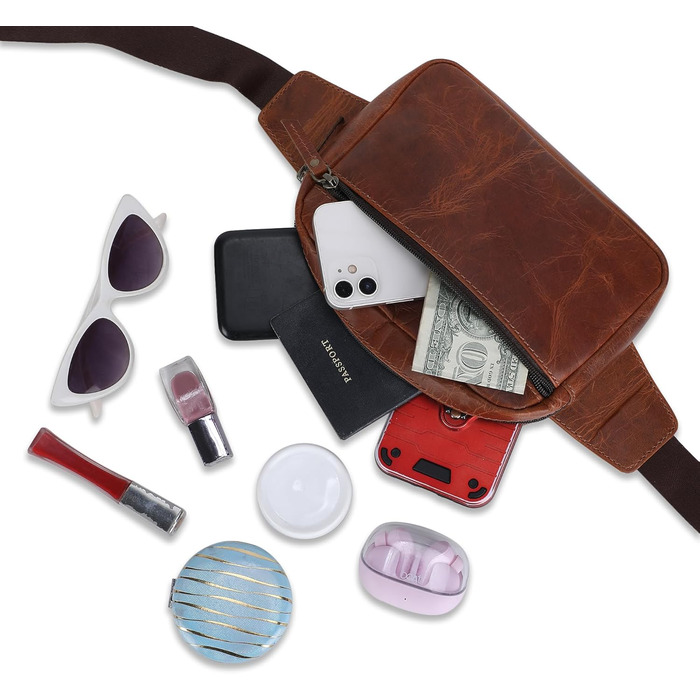 Чоловіча шкіряна поясна сумка TheAntiq, 20,3 x 12,7 x 7,6 см (8 x 5 x 3 дюйми), зелена, з регульованим ремінцем, для подорожей та повсякденного використання