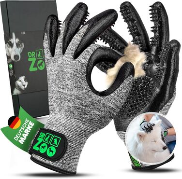 Рукавичка для грумінгу тварин DR Zoo (1 шт., M) - для котів, собак, коней. Підходить для догляду за шерстю, миття. Розмір M.