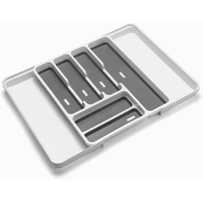 Органайзер для шухляд Addis розширюваний, білий/сірий, 6-8 відділень, 34-58.5 x 41.5 x 5 см