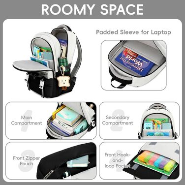 Шкільний рюкзак для дівчинки-підлітка, великий рюкзак для школи 5-12 класів, стильний рюкзак-daypack з нейлону для гімназії, реального училища та університету, зелений (чорний)