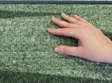 Набір килимків для сходів Floordirekt Via Veneto (15 шт.) з ефектом мазків пензля | 65 x 23,5 см, зелений | стабільна фіксація, кутова рейка