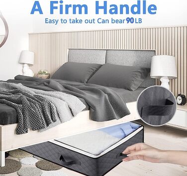 3 шт. Коробка для зберігання під ліжком - Комод під ліжко з прозорим вікном та блискавкою та ручками - Складна коробка для зберігання під ліжко для ковдр/одягу/покривал/ковдр (100x50x18 см, Темно-сірий)