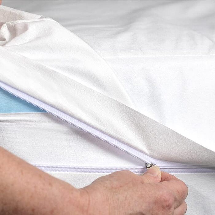 Softsan Protect Plus Mattress Cover, mite-proof 90x200x25 cm, height 25 cm, encasing, dust mite protection for house dust allergy sufferers, mite feces-proof, white