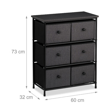 Relaxdays Chest of Drawers, 6 Drawers
