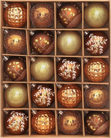 20 шт. ялинкові кулі Valery Madelyn 6 см, пластик, бронзовий колір, тематика 