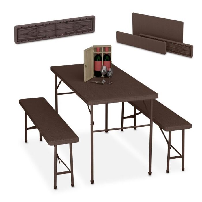 Relaxdays 3-piece Folding Beer Garden Set