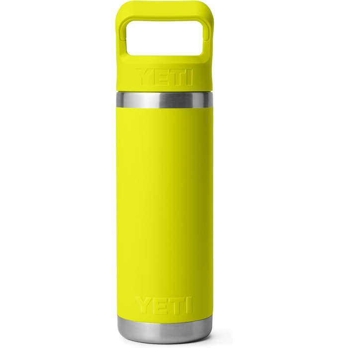 YETI Rambler C Straw Bottle, Stainless Steel Vacuum Insulated Bottle with Straw Cap, Firefly Yellow, 18 oz (532 ml)