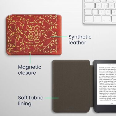 Чохол-книжка kwmobile для Kobo Clara 2E / Tolino Shine 4 - з візерунком єгипетських ієрогліфів (золото, чорний, темно-синій, жовтий)