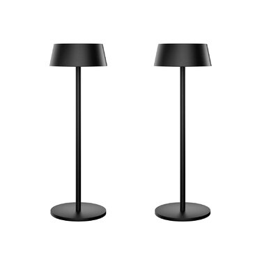 Акумуляторна LED настільна лампа K-Bright з димером, тепле світло 3000K, водонепроникна, для дому та вулиці, USB-C, чорна (2 шт)