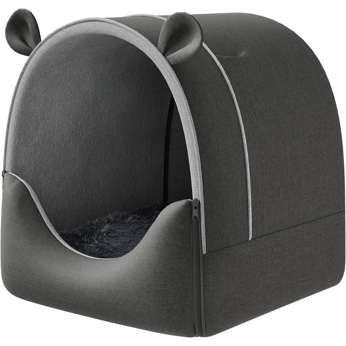 Будка для собак EUGAD, 45x40x45 см, з плюшевою подушкою, 2-в-1, для маленьких собак, тепла, для вулиці, зимостійка