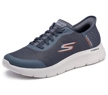 Чоловічі кросівки Skechers Go Walk Flex Hands Up: зручні та легкі сірі кросівки, 43 EU, текстиль, синтетика