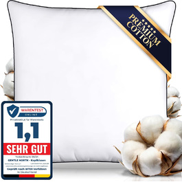 Gentle North High-Quality Pillow (80x80 cm) - Hotel-Quality, Fluffy, Well-Filled Pillow Suitable for Allergy Sufferers (Ökotex 100 Certified) - Washable at 60°C 1x | 80x80