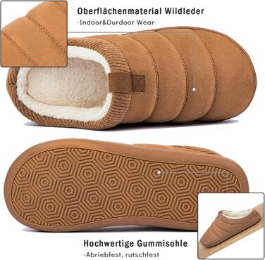 Чоловічі тапочки зимові теплі м'які з меморі-піною, неслизькі для дому та вулиці (41/42 EU, Коричневі)
