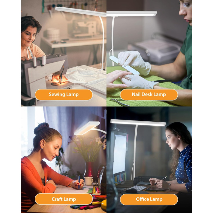 LED лампа для столу 10W з регулюванням яскравості - 160 LED, USB-адаптер, 3 колірні температури, 10 рівнів яскравості, гнучкий 30см шлангу, для дому та офісу, з пультом керування