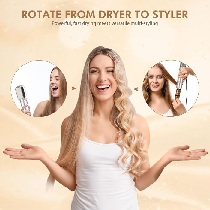 Набір фена та плойки 6 в 1 Air Styler: сушка, укладка, об'єм, локони. Іонна турботехнологія, 1200W. Для професійного салонного догляду за волоссям