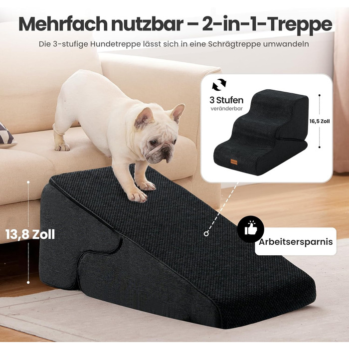 Сходинка для собак Gardner Pet - 3 сходинки, 35/42 см, з водонепроникним покриттям, для ліжка, дивану, крісла