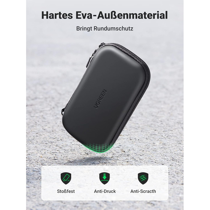 Чохол UGREEN для SSD/HDD 2.5' з органайзером для кабелів, Powerbank та USB-накопичувачів