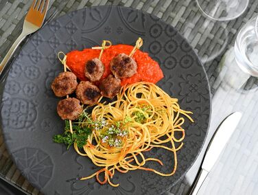 Набір керамічного посуду MÄSER Serie Tiles Vintage на 4 особи, чорний, 12 предметів (керамічні тарілки)