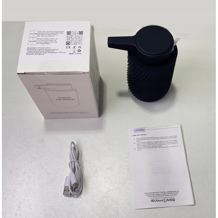 Автоматичний дозатор для мила з сенсором — чорний, 300 мл