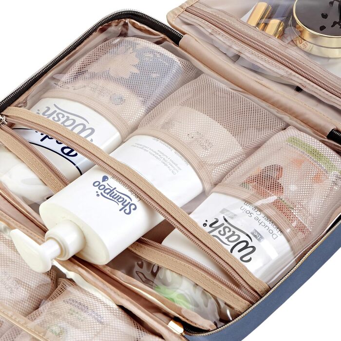 Сумка-органайзер для подорожей NISHEL для жінок, блакитна. Зручна для шампунів, кондиціонерів, пензликів та аксесуарів