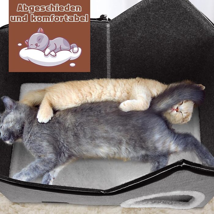 Cat House, Outdoor Cat Cave, Warm Dog Cave, Detachable Dog House with Washable Cushion and Platform, Outdoor Cat House, Cat Cave for Small and Medium Pets