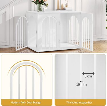 Сучасна переносна собача будка-стіл Hzuaneri DFC85101B, 80x56x61 см, 3 двері, для дому