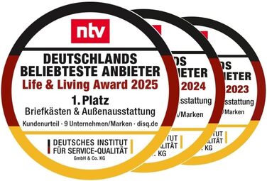 Поштовий ящик Metzler® з газетницею та іменним шильдиком з нержавіючої сталі V2A, стійкий до корозії, сучасний дизайн, 10 років гарантії на запчастини, монтаж та аксесуари Siebert (з оглядовим вікном, колір за RAL)