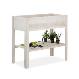 Relaxdays Підняте ліжко Wood White