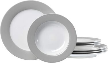 Сервіз столовий Ritzenhoff & Breker Doppio, 8-місний, порцеляна, сірий