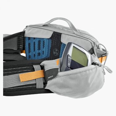 EVOC Hip Pack Pro E-Ride: Сумка на пояс для електровелосипеда (3L, AIRFLOW, Airo Flex, Ventі Flap, тримач для пляшки) сірого кольору