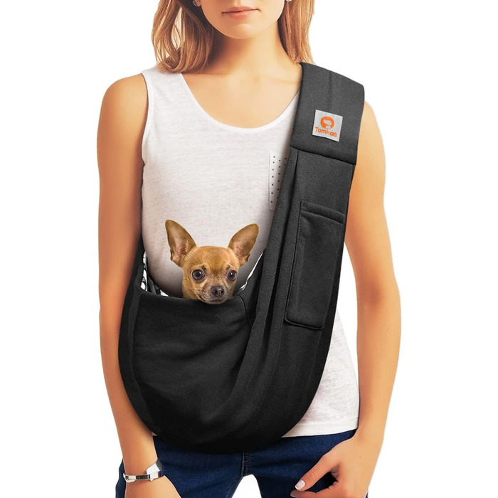 Сумка-переноска для собак Томкас Small - класична модель, чорна (3-10 кг)