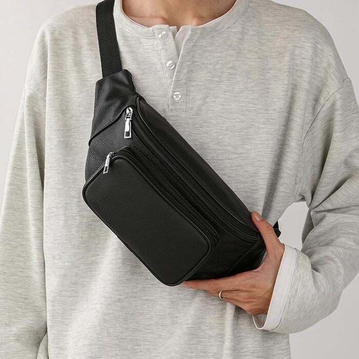 Сумка на пояс з натуральної шкіри для чоловіків та жінок. Шкіряна сумка через плече, бананка.