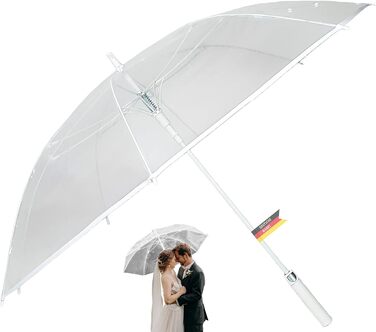 Montagsliebe Transparent Wedding Umbrella - Large 124cm Clear Parasol for Couples